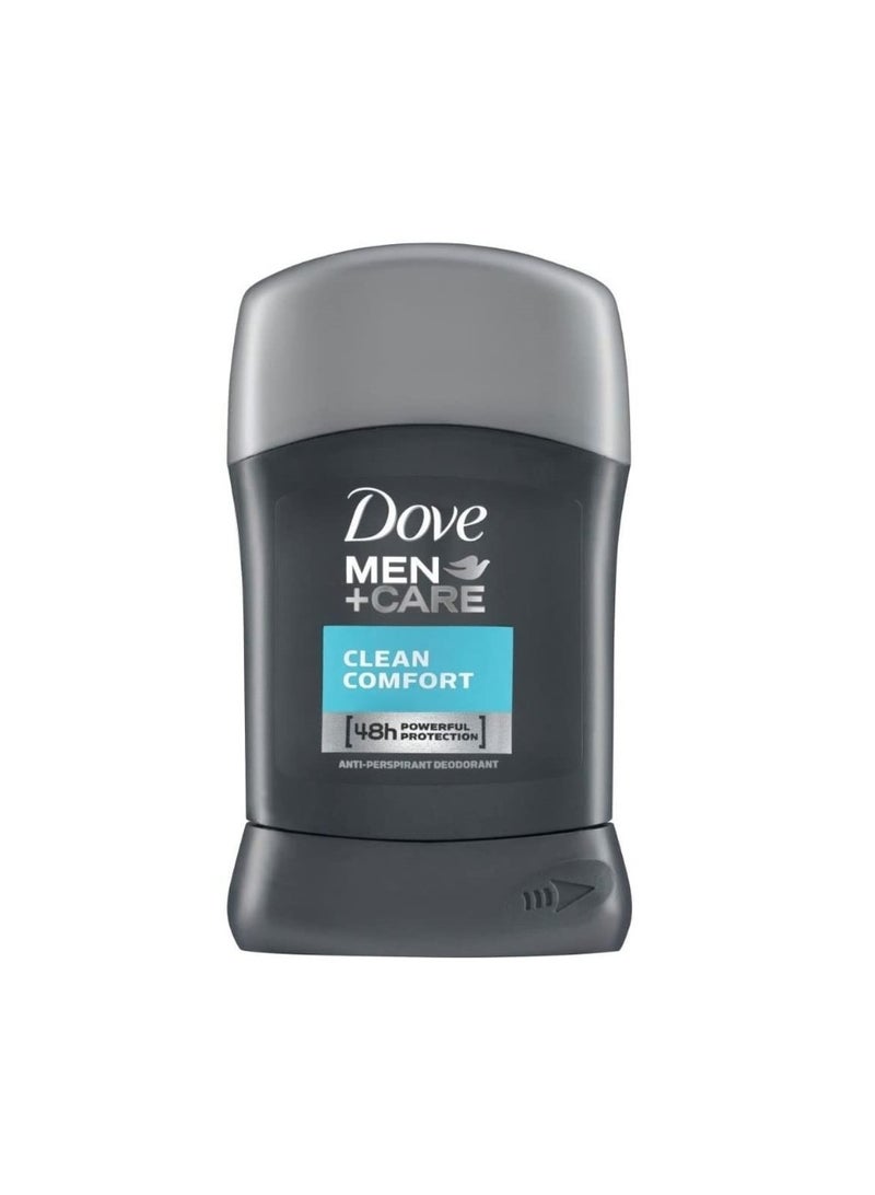 دوف مزيل عرق دوف مين+كير كلين كومفورت ستيك مع ربع كريم مرطب، مضاد للتعرق، حماية من التعرق تدوم 48 ساعة، 40 مل - Image 1